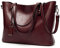 Coolives Damen Shopper Tasche aus PU-Leder mit Schulterriemen Schultertasche Umhängetasche Eimer Handtasche für Frauen Kaffee braun EINWEG