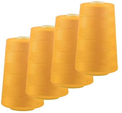 4 x 4572m Overlock-Garn Overlock-Nähgarn Oeko-Tex Polyestergarn Farbe 501 bis 540, Farbe:A520 melonengelb