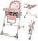 LIONELO Cora Kinderhochstuhl, hoher, verstellbarer Stuhl, abnehmbares Tablett, rutschfest, 6 bis 36 Monate, 5-Punkt-Sicherheitsgurt, Belastbarkeit bis 15 kg (Rosa)