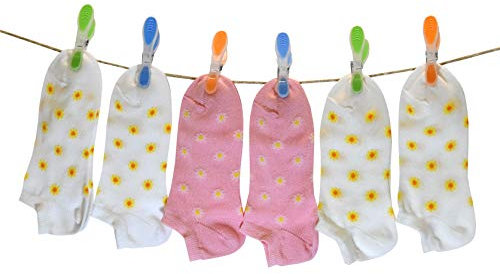 PETTI Artigiani Italiani - Calzini Bambina, 6 Paia di Calzini Fantasmino Bambina, Calzini Bambino Fantasmino Femminuccia, Calzini Bambina Cotone Filo di Scozia, 100% Made in ItalyMargherite