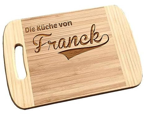 KDO-MAGIC - Planche à découper personnalisée - Prénom gravé dans le bois - Matière en bambou - Cadeau cuisine