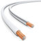 deleyCON 50m Cable de Altavoz 2x 2,5mm² Aluminio Recubierto de Cobre CCA Marca de Polaridad 2x50x0,25mm Trenza BauPVO/CPR - Blanco