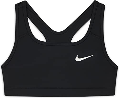 Nike Mädchen G Nk Swoosh Sports Bra, Black/(White) (C/O), 12 Jahre EU
