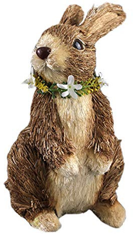 BESPORTBLE Hase Figur Stroh Kaninchen Rustikale Osterhase Osterdeko Zufällige Farbe Häschen Desktop Ornament Landhausstil Ostern Frühling Festival Party Büro Zuhause Wohnzimmer Dekoration