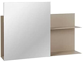 Broste Copenhagen Wandregal Mit Spiegel aus der Svante Kollektion, Material: Eisen, Glas, in der Farbe: Beige, Maße: 25 x 51 x 9,5 cm, 31002008