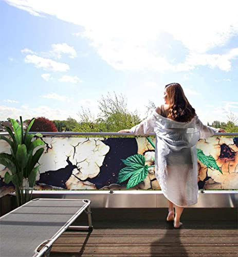 MyMaxxi Balkonbanner Sichtschutz - Alte bröckelige Wand - Abdeckung für Terrasse Balkon - Windschutz Sonnenschutz Blickdicht - Balkonverkleidung wetterfest -