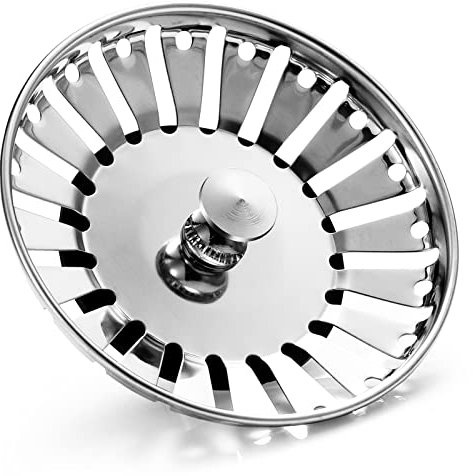 Upgraded Kitchen Sink Plug Strainer Stainless Steel Strainers Sink Plugs Replacement Drain Stopper for Food/Hair Catcher - UK Sinks Hole Diameter (84mm)