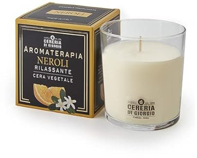 Cereria Di Giorgio Candela Profumata Cera Vegetale,durata fino a 44h- Made In Italy Aromaterapia - Neroli - Rilassante