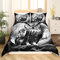 Eule Bettwäsche Schwarz und weiß 220x240cm Kinderbettwäsche Jungs 3D Boho Eule Bettbezug Set Mädchen Vogel Bettwäsche Set Böhmen Exotisch Stil Mond Safari Tier Drucken Bettwäsche Nachtigall Dekor