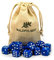 Waldfelsen 6, 12, 20, 30 oder 50 hochqualitative Würfel Standardgröße 16 mm Acrylwürfel Knobel Spielwürfel Dice 6-seitig sechsseitig Spielzubehör Set mit Stoffbeutel (Blau, 12 Stück)