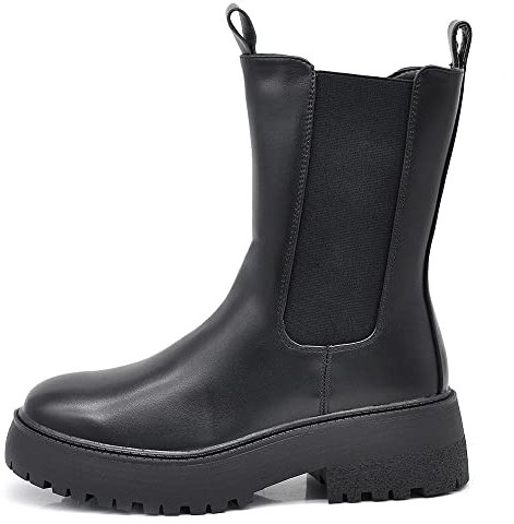 IF FASHION Stivali Stivaletti Anfibi Scarpe Chelsea da Donna Platform IF-6626 Nero N.39