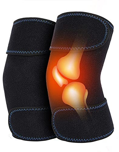 Kniewärmer mit Turmalin Kniebandage Klettverschluss Selbstwärmend Knieschoner Thermische Kniekompression Ärmel Thermo Knieorthese Ellenbogenwärmer Sport Knieprotektor Beinlinge für Schmerz Lindern