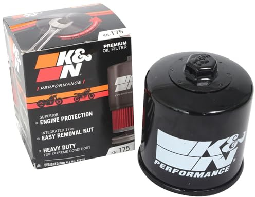K&N Motorcycle Oil Filter: High Performance, Designed to be used with Synthetic or Conventional Oils, Wrench Off Nut: Fits Select Indian Vehicles (See Product Description for Vehicles) KN-175