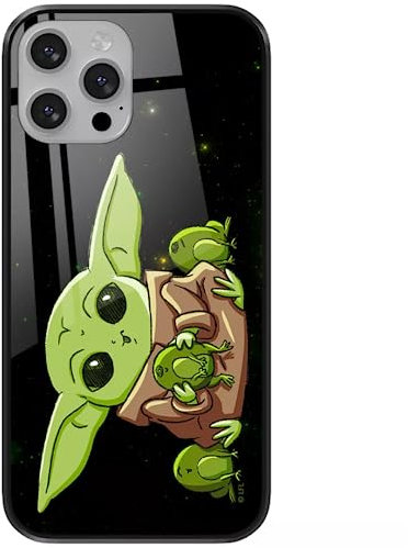 ERT GROUP Handyhülle für Apple iPhone 13 Original und offiziell Lizenziertes Star Wars Muster Baby Yoda 014 aus gehärtetem Glas, optimal an die Form des Handys angepasst, Schutzhülle