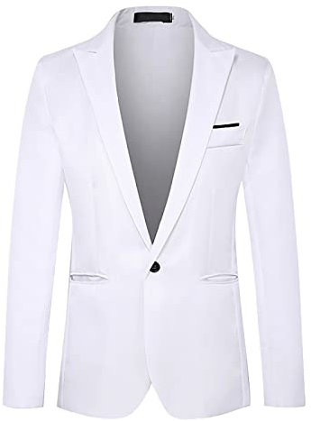 Sakko Herren Blazer Regular Fit Anzug One Button Suit Freizeit Anzugjacke Männer Klassisch Jacke Herrensakko Mantel Mens Top Coat Outwear für Business Hochzeit Party,XXL