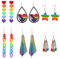 VELESAY 6Paare LGBTQ Regenbogen Ohrringe - Hypoallergene, Stolz, Expressiv, Inklusiv - Dangle Steckerohrringe aus Legiertem Stahl und Acryl - Rainbow Finish - 12 Count