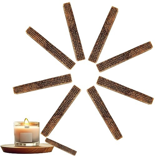 Dauerdocht für Kerzenreste, Waldspring Dauerdocht für Wachsfress, 1 * 1cm, Länge 9cm Kerzenrestefresser Indoor Dauerdocht, Für Kerzenfresser Outdoor, Betonfeuer, Schmelzlicht (8 Stück)