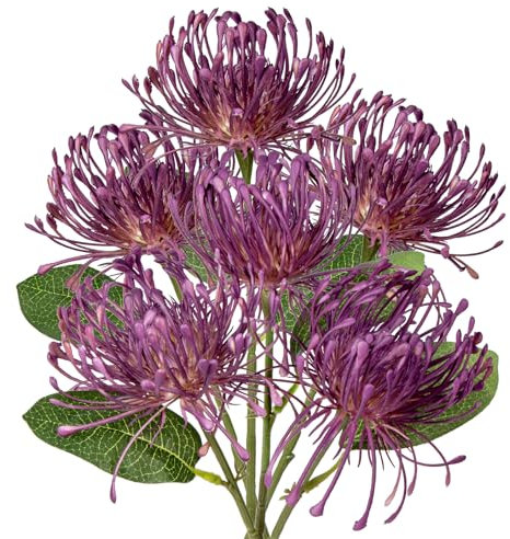 Briful 6 Stück Kunstblumen Wie Echt Künstliche Chrysantheme mit biegsamen Stiel für Hausgarten Party Büro Dekoration Blumengesteck