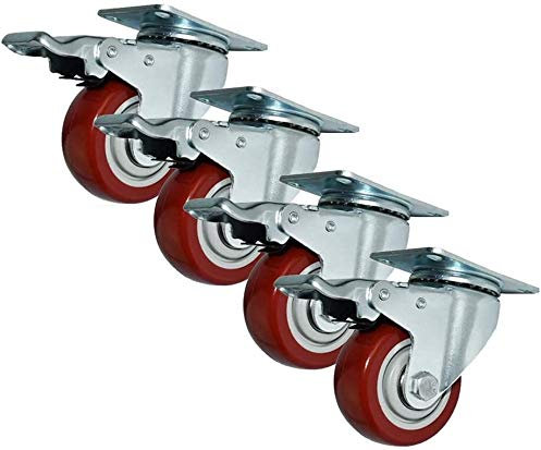 Bürorollen, Industrierollen, Schwenkrad, PU-Rollen mit Bremse, 300 kg Hochleistungsrolle (Bremse 5 Zoll)