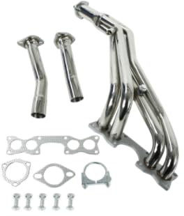 Collecteur Tubulaire Bicolore de Haute qualité, collecteur d'échappement TRI-Y for Moteur ni-SS-an D21/Pi-ck-up 2,4 l, 90-95 (Remplacement Professionnel) (Color : Silver)