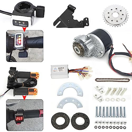 XUEMANSHOP Ebike Nachrüstsatz 24V 250W, Elektrofahrrad Motor Umbausatz Bürstenmotor mit Freilauf Batterieanzeige Schaltknopf