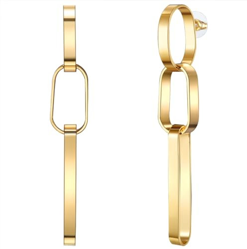 Lulu Jane Damen Ohrringe aus Metall-Legierung Modeschmuck Ohrhänger gelbgold