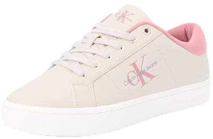 Calvin Klein Jeans CLASSIC CUPSOLE LOWLACEUP LTH WN Turnschuhe Damen, Beige (Eggshell/Dusty Rose), 41 EU