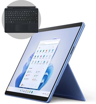 Microsoft Surface Pro 9 (Intel Core i5/8GB RAM/256GB SSD) - Zafiro + Cartera, Surface Pro Signature Type Cover - QWERTY - Black
