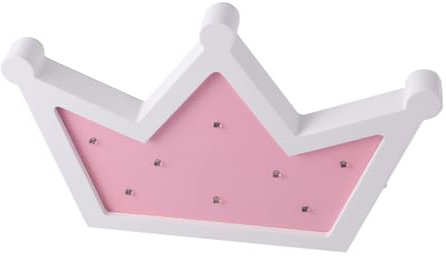 HEMOTON Kronenform Led Holz Nachtlicht Wanddekorlampe Für Schlafzimmer Wohnzimmer Arbeitszimmer Fenster Club Bankett Geburtstag Party Ohne Batterie Rosa