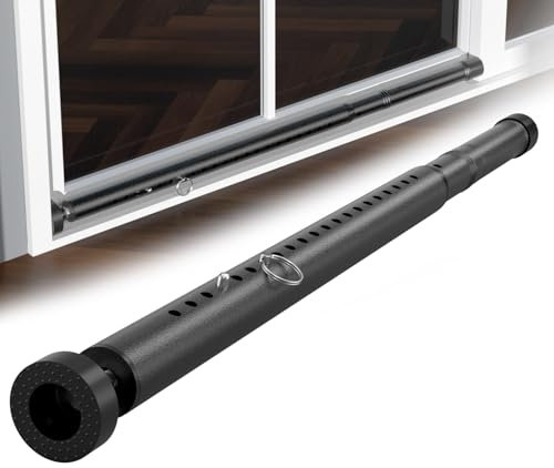 Sliding Door Security Bar,17.5-50 inch Adjustable Patio Door Security bar, Heavy Duty Window Security Bars Inside for Sliding Glass Door Home Apartment Bedroom(Black)