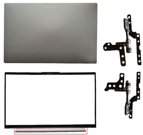 Laptop Lcd Top Back Rear Silver and Front Bezel Cover Case Compatible for Lenovo ideapad 5 15IIL05 15ARE05 15ITL05 5CB0X56071 and Hinges