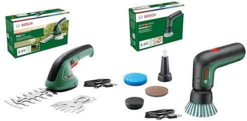 Bosch Cisaille de Jardin/Taille-haie EasyShear / 8 cm, boîte en Carton & Brosse de Nettoyage électrique Bosch - UniversalBrush