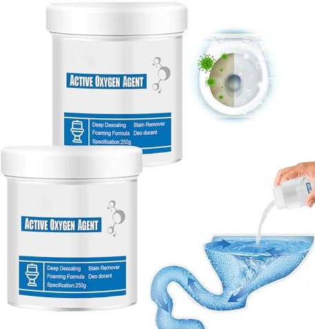 Toilet Active Oxygen Agent, 2024 New Rohrreiniger, Schäumender Reiniger für die Toilette, Schäumend für Toiletten-Hockpfannen, Urinale, Rohrreinigung (2, 250g)