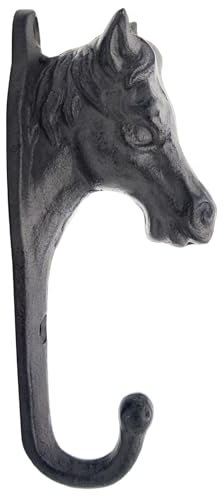 Robuste Pferde-Kleiderhaken, dekorative Gusseisen-Wandhaken in Pferdeform, schwarze Pferdehaken für Eingangstür, hängende Mäntel, Schal, Tasche, Handtuch, Schlüssel, Kappe, Hut