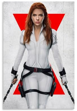 Scarlett Johansson Black Widow Fanart-Poster, Wandposter für Wohnung oder Zuhause, Schlafzimmer, Wohnzimmer, Badezimmer, Büro, Weinbar, Kunst, dekoratives Gemälde, Poster, 30 x 45 cm, ungerahmter Stil
