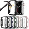 6 Pack Case with Tempered Glass Screen Protector for Apple Watch Series 9 8 7 45mm, 9H Hard PC Ultra-Thin Slim Fit Scratch Resistant Bumper Protective Cover for iWatch S9 S8 S7 45mm Accessories