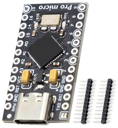 AYWHP - Placa de Desarrollo de microcontrolador Pro Micro con Chip 32U4, 1 Placa de Desarrollo de Micro microcontrolador Profesional de 5 V/16 MHz con actualizador USB Integrado, Interfaz Tipo C