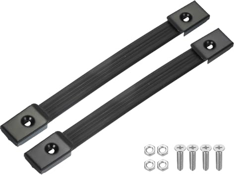 PATIKIL Strap Handles Replacement 9.5 Inch, 2 Pcs Rubber Luggage Pulls with Metal Caps Spare Strap Handle Grip for Suitcase Box Case Amplifiers Speaker Cabinet, Black