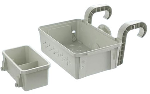 AVZYARDY Poolside Storage Baskets with Cup Holders Fit 3-Inch Or Smaller Top Rails All-Around Organizer Swimming Pool Hanging Storage Basket Above Ground Pool Accessories