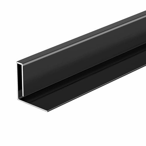 Moulures de Sol, moulures de Finition, sols irréguliers en Acier Inoxydable, Bandes de recouvrement de Joint, carrelage/Garniture de Sol pour Salle de Bain et Cuisine (Noir, H2 cm (3/4))