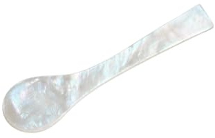 Cuchara de sal de nácar (extremos cuadrados, longitud 6 cm), hecha a mano, producto 100% natural, cuchara de sal y azúcar