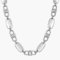 TAIPAN Plattenkette bewegliche Steigbügelkette - 925 Silber, Plate chain/Stirrup chain, 10mm breit, 60-70cm, Kette für Erwachsene (60cm)