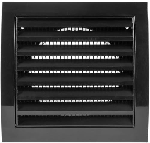 Vent Systems Ø100 mm / 4 Inch - Black Air Vent Plastic Cover - Louvered Outdoor Opening Flap Vent Built - in Pest Guard Screen HVAC for Home Improvement