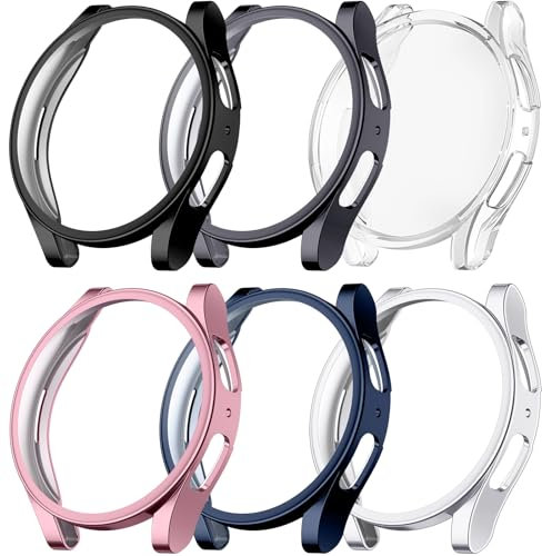 AK für Samsung Galaxy Watch 5/4 40mm Hülle [6 Stück], weich TPU 360° Kratzfest & Staubdicht Schutzhülle für Samsung Galaxy Watch 5 40mm/Galaxy Watch 4 40mm Gehäuse Mit Displayschutzfolie