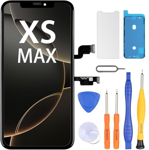 LL TRADER Pantalla para iPhone XS Max 6,5 pulgadas LCD Retina FHD Pantalla de repuesto COF Pantalla táctil digitalizador con kits de herramientas de reparación, banda impermeable, protoctor de