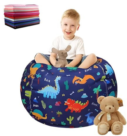 Spielzeug Aufbewharungstasche, Kuscheltier Aufbewahrung Sitzsack, Kinder Sitzsack Sofa, Bean Bag Toy Storage mit Reißverschlus, Beutel Spielzeugaufbewahrung, für Kleidung, Spielzeug (C)