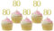Sotpot 30PCS Gold Glitter 80th Birthday Cupcake Toppers Cheers to 80 Years Cupcake Picks for 80th Birthday Anniversary Party Decorations