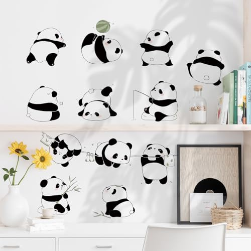 HGDESIGN® Wandaufkleber Wandtattoo Wandsticker Panda Kinderzimmer Babyzimmer Kind Baby Junge Mädchen Wanddeko selbstklebend (B)