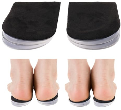 Fatiya 3 Layers Silicone Heel Wedge Inserts, Adjustable Overpronation & Supination Correction Insoles, Medial & Lateral Adhesive Shoe Lifts for Uneven Legs Length Discrepancy Uneven Foot Alignment