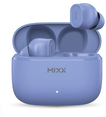 Mixx StreamBuds Switch D7 True Wireless Earbuds – Bluetooth 5.4, 18-Hour Playtime, Quick Charge, Comfort-Fit Silicone Earbuds, Touch Controls, Voice Assistant Compatible (Sky Blue)